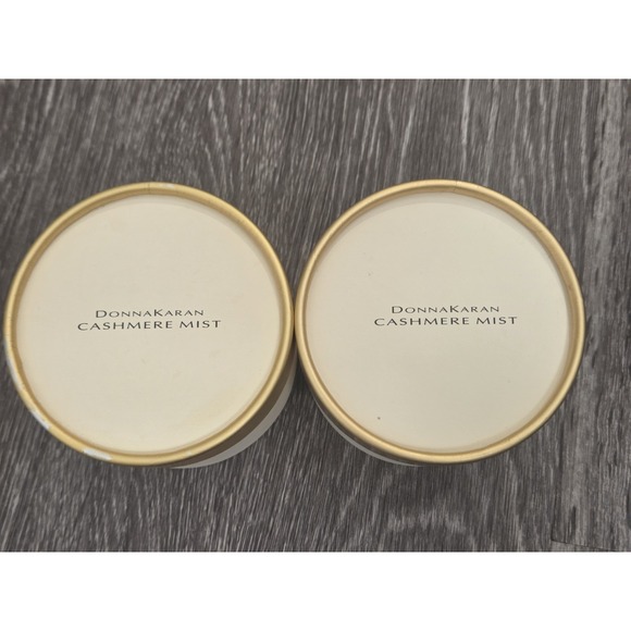RARE  2 Donna Karan CASHMERE MIST 1.7 oz  Perfume Body Powder With Puff - Picture 1 of 7